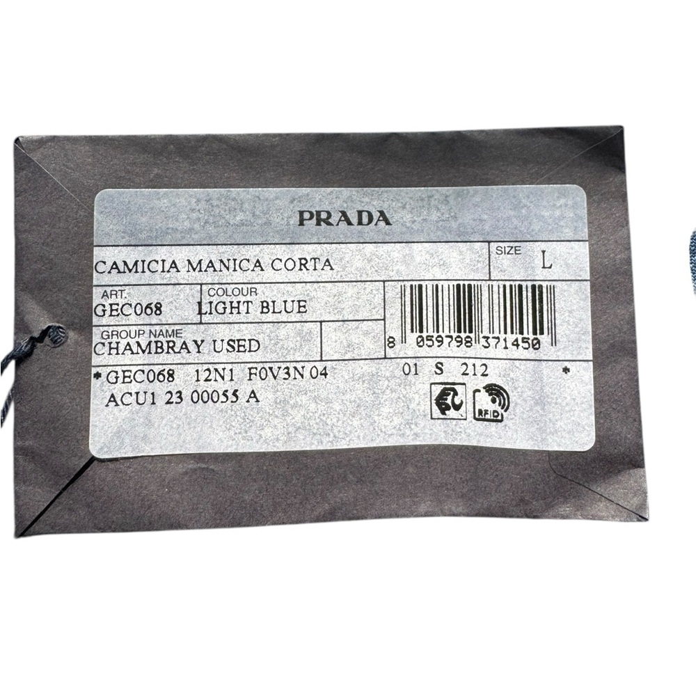 PRADA***Men’s Blue Denim Shirt***Large $2150 NWT - Picture 7 of 7